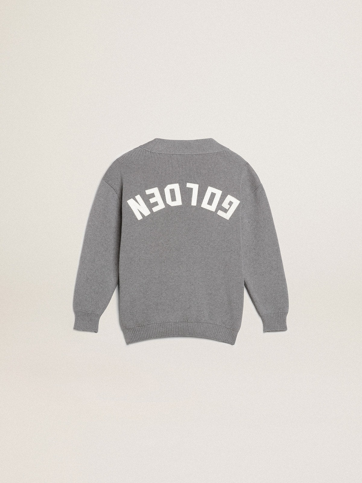 Golden Goose Gray cotton cardigan with logo on the back