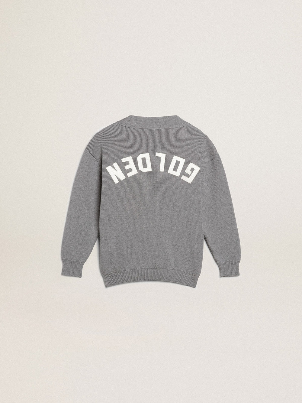 Golden Goose Gray cotton cardigan with logo on the back