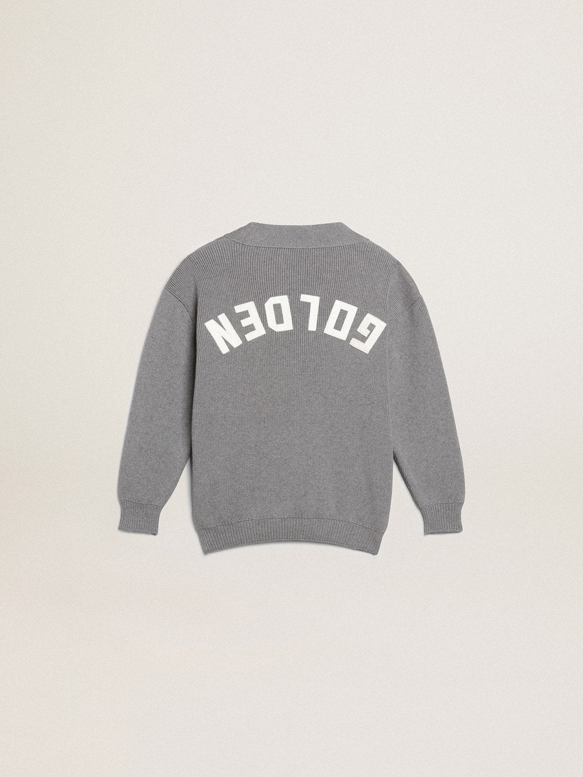 Golden Goose Gray cotton cardigan with logo on the back