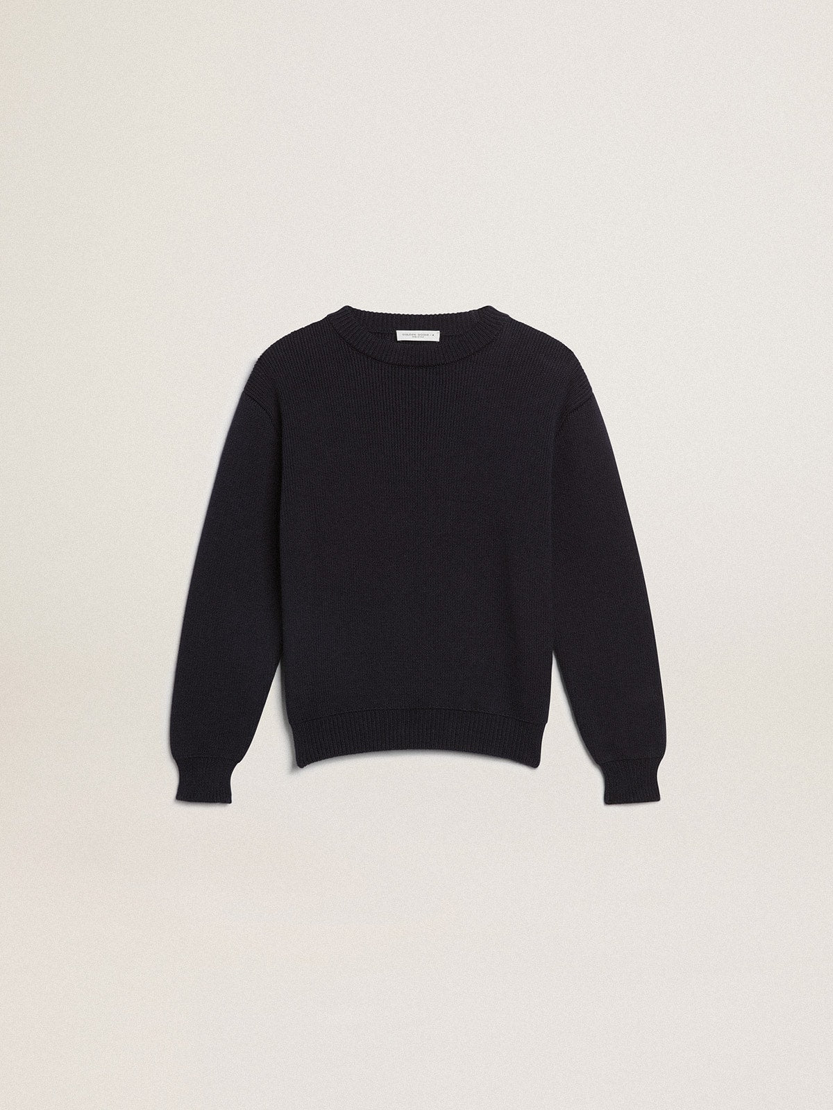Golden Goose Round-neck sweater in dark blue cotton