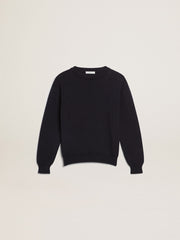 Golden Goose Round-neck sweater in dark blue cotton