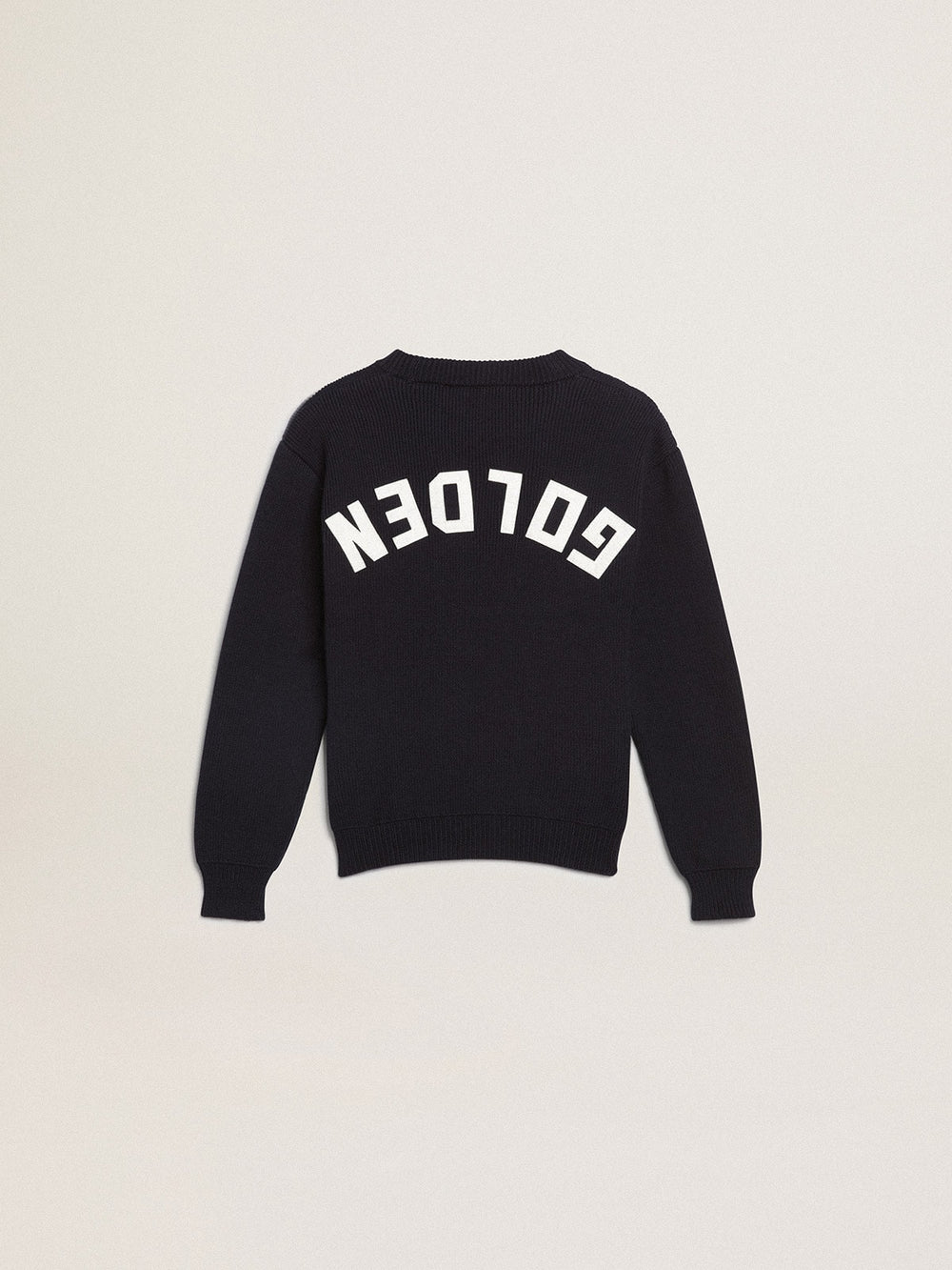 Golden Goose Round-neck sweater in dark blue cotton