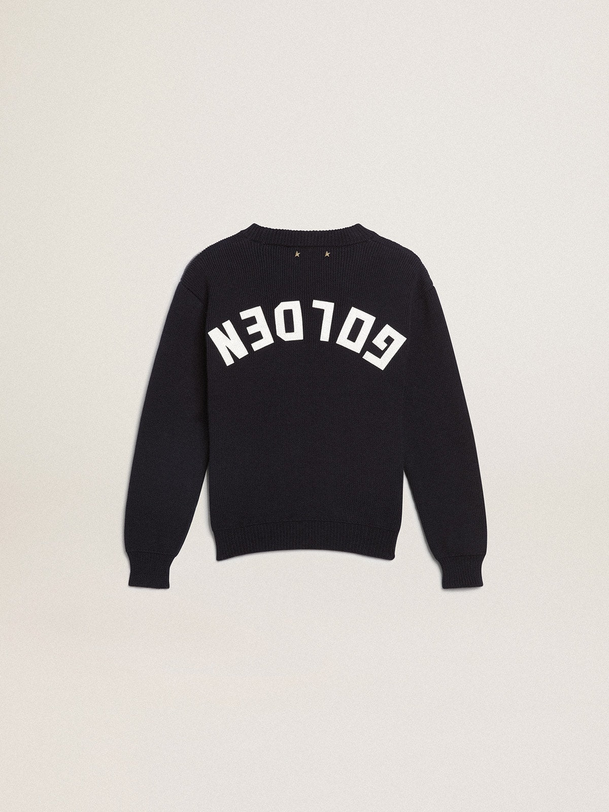 Golden Goose Round-neck sweater in dark blue cotton