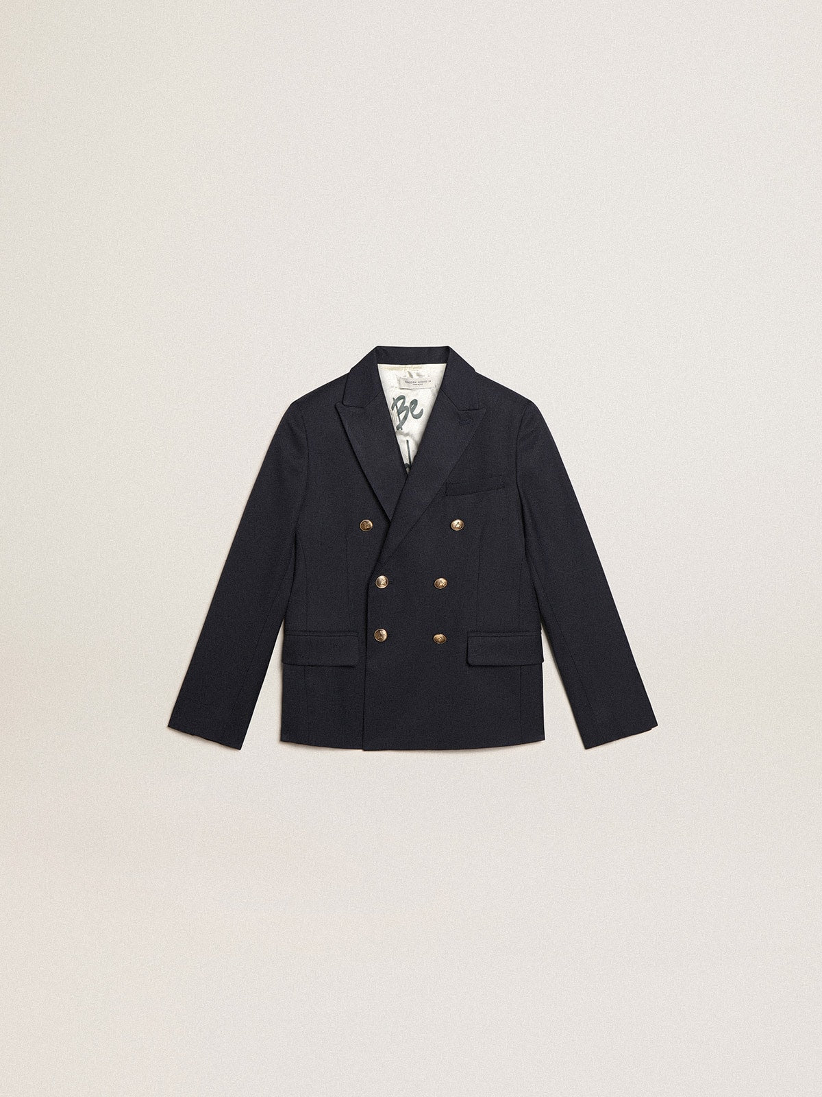Golden Goose Boys’ dark blue double-breasted buttoned blazer