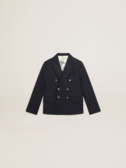 Golden Goose Boys’ dark blue double-breasted buttoned blazer