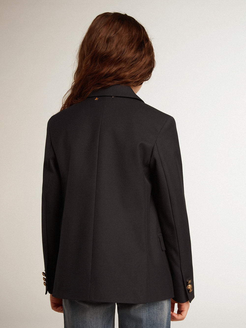 Golden Goose Boys’ dark blue double-breasted buttoned blazer