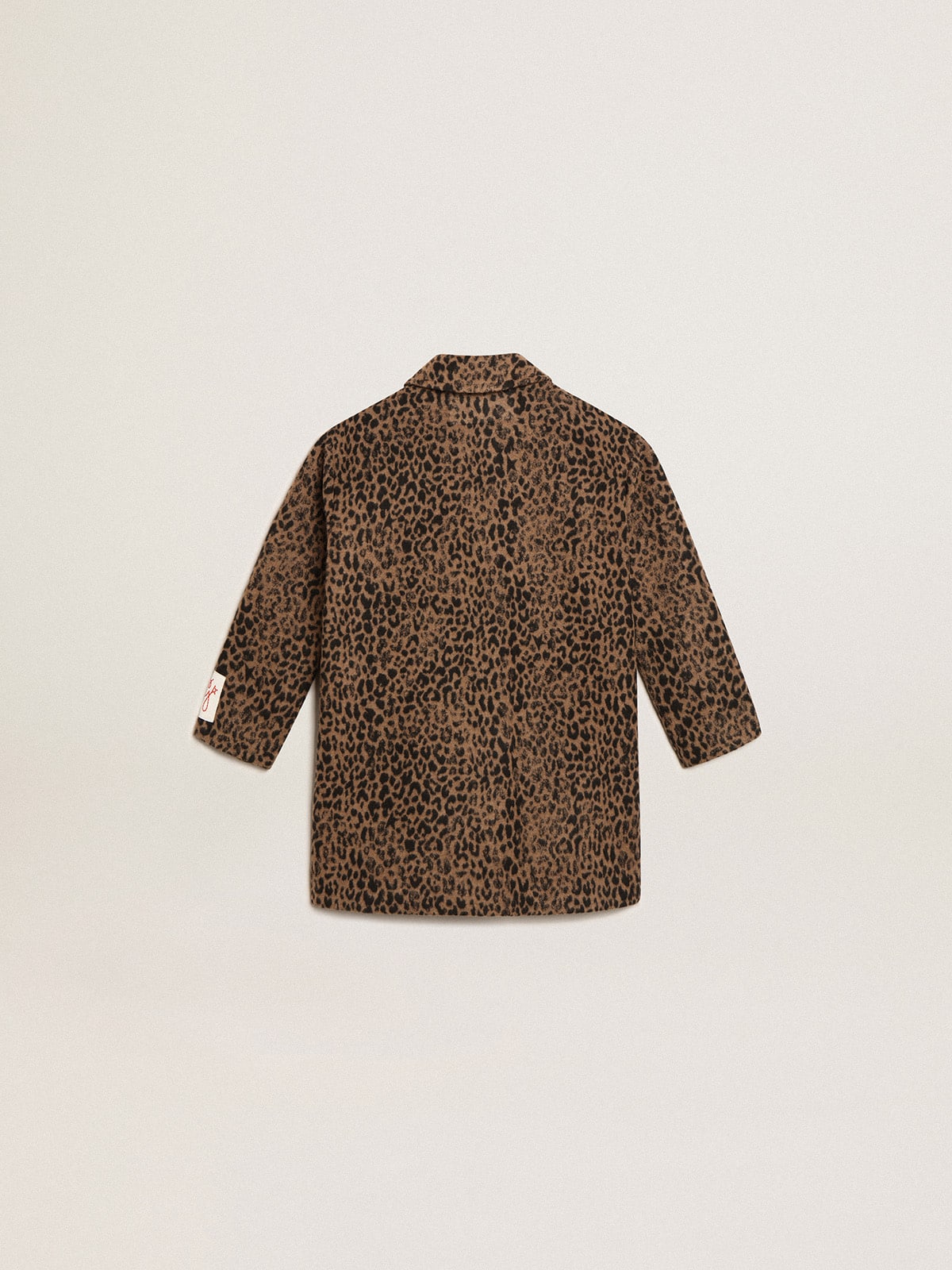 Golden Goose Girls’ single-breasted coat in wool with jacquard animal print