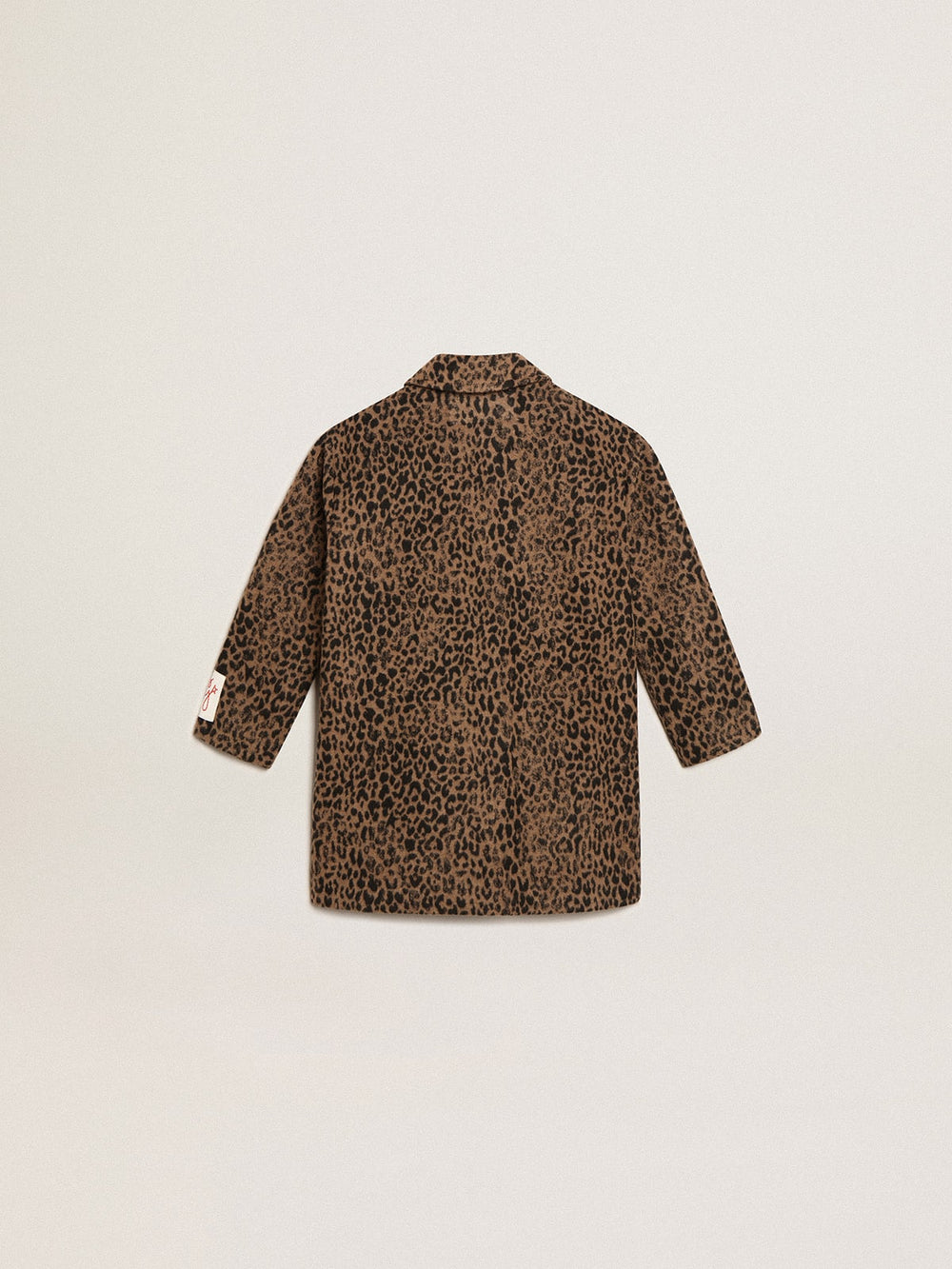 Golden Goose Girls’ single-breasted coat in wool with jacquard animal print