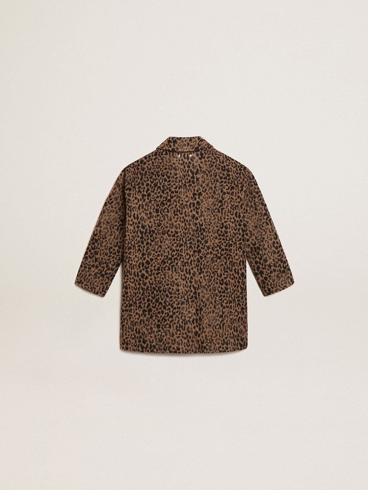 Golden Goose Girls’ single-breasted coat in wool with jacquard animal print