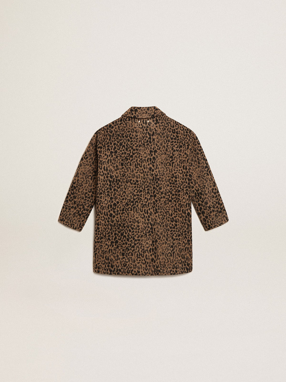 Golden Goose Girls’ single-breasted coat in wool with jacquard animal print
