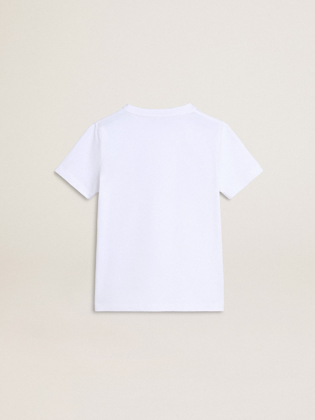 Golden Goose Boys' white T-shirt with multicolored Golden print