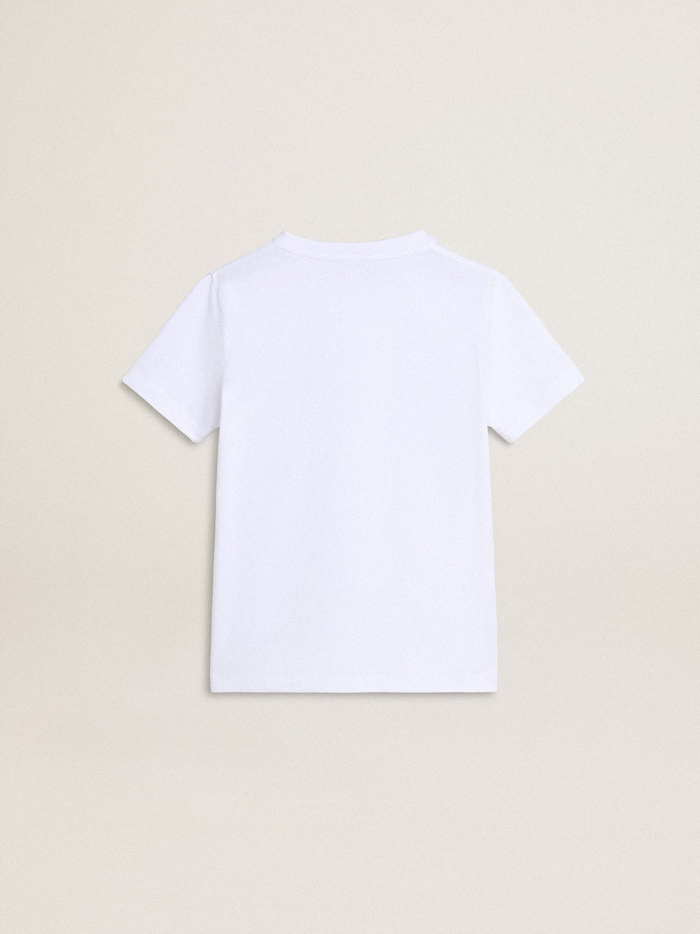 Golden Goose Boys' white T-shirt with multicolored Golden print