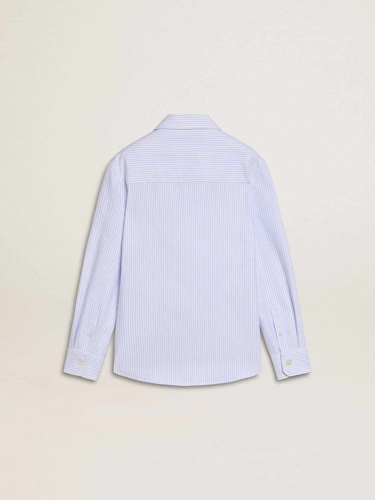 Golden Goose Girls’ striped shirt with embroidered lettering on the pocket