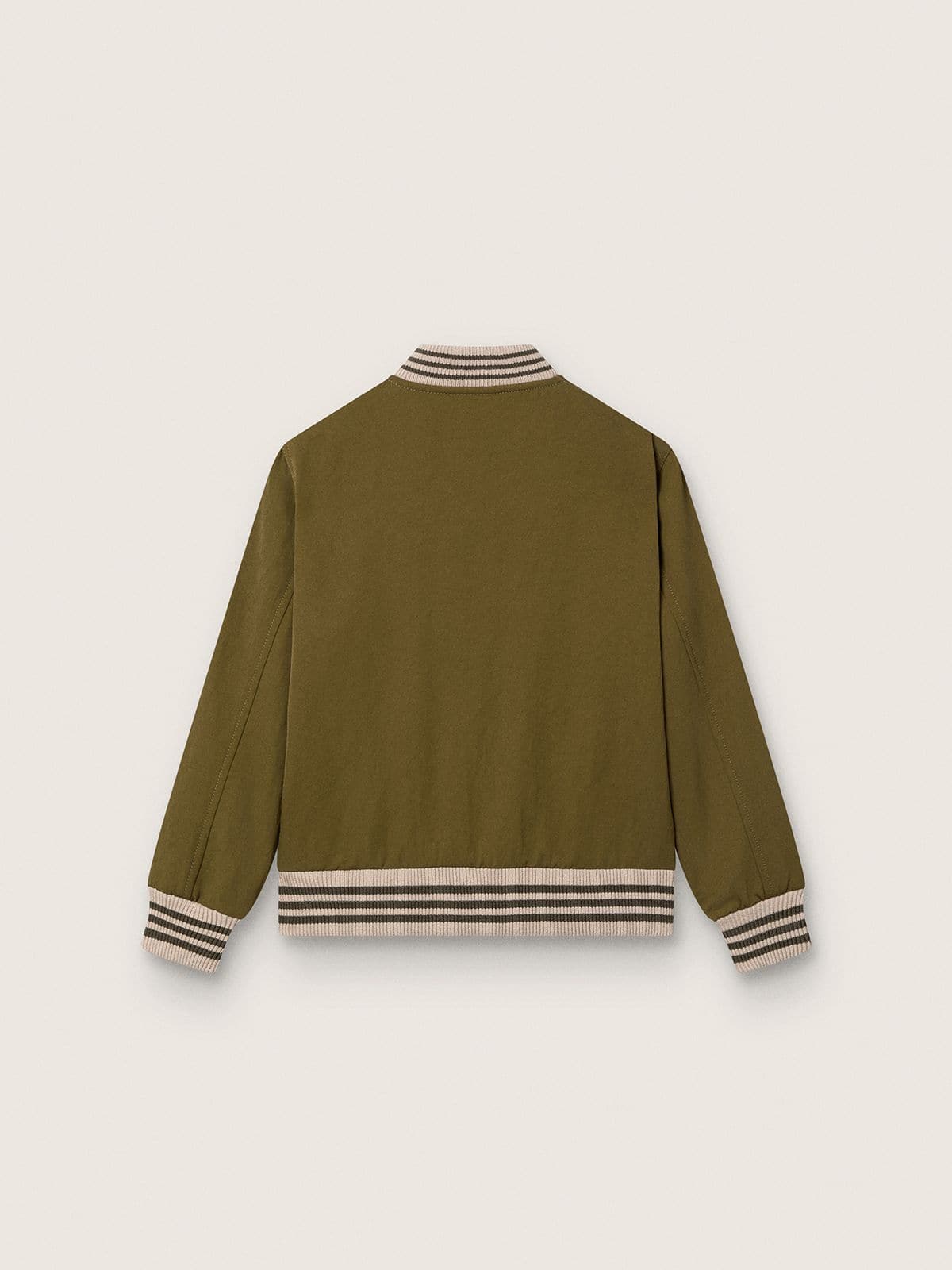 Golden Goose Journey unisex bomber jacket in military-green nylon twill with embroidered patch