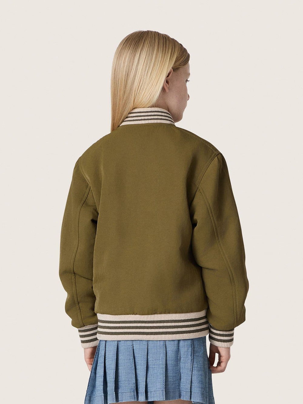 Golden Goose Journey unisex bomber jacket in military-green nylon twill with embroidered patch