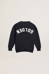 Golden Goose Dark blue cotton cardigan with logo on the back