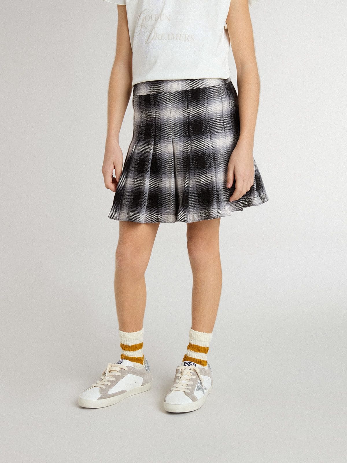 Golden Goose Girls' cotton pleated skirt