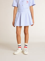 Golden Goose Girls' skirt with light blue stripes