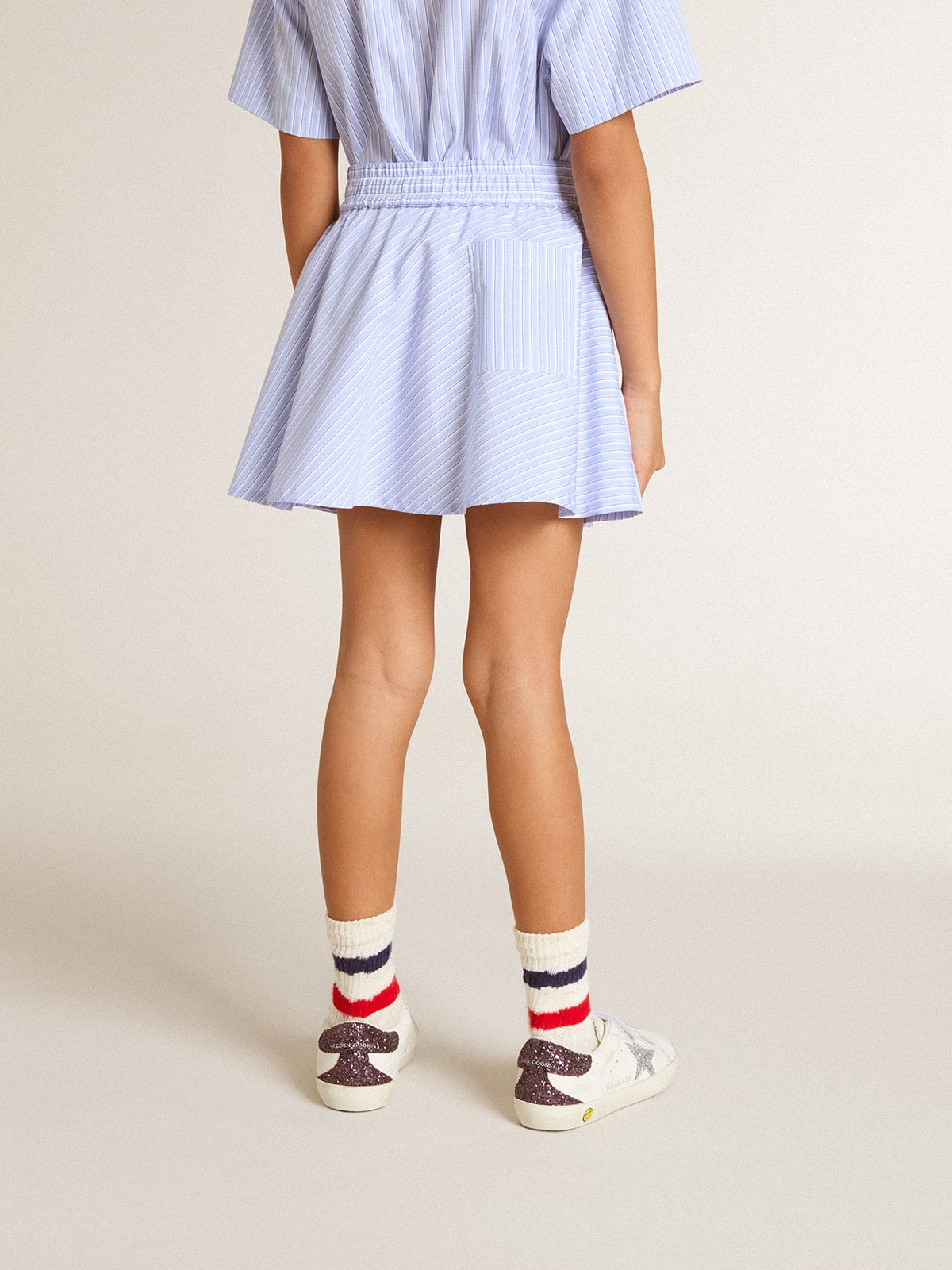 Golden Goose Girls' skirt with light blue stripes