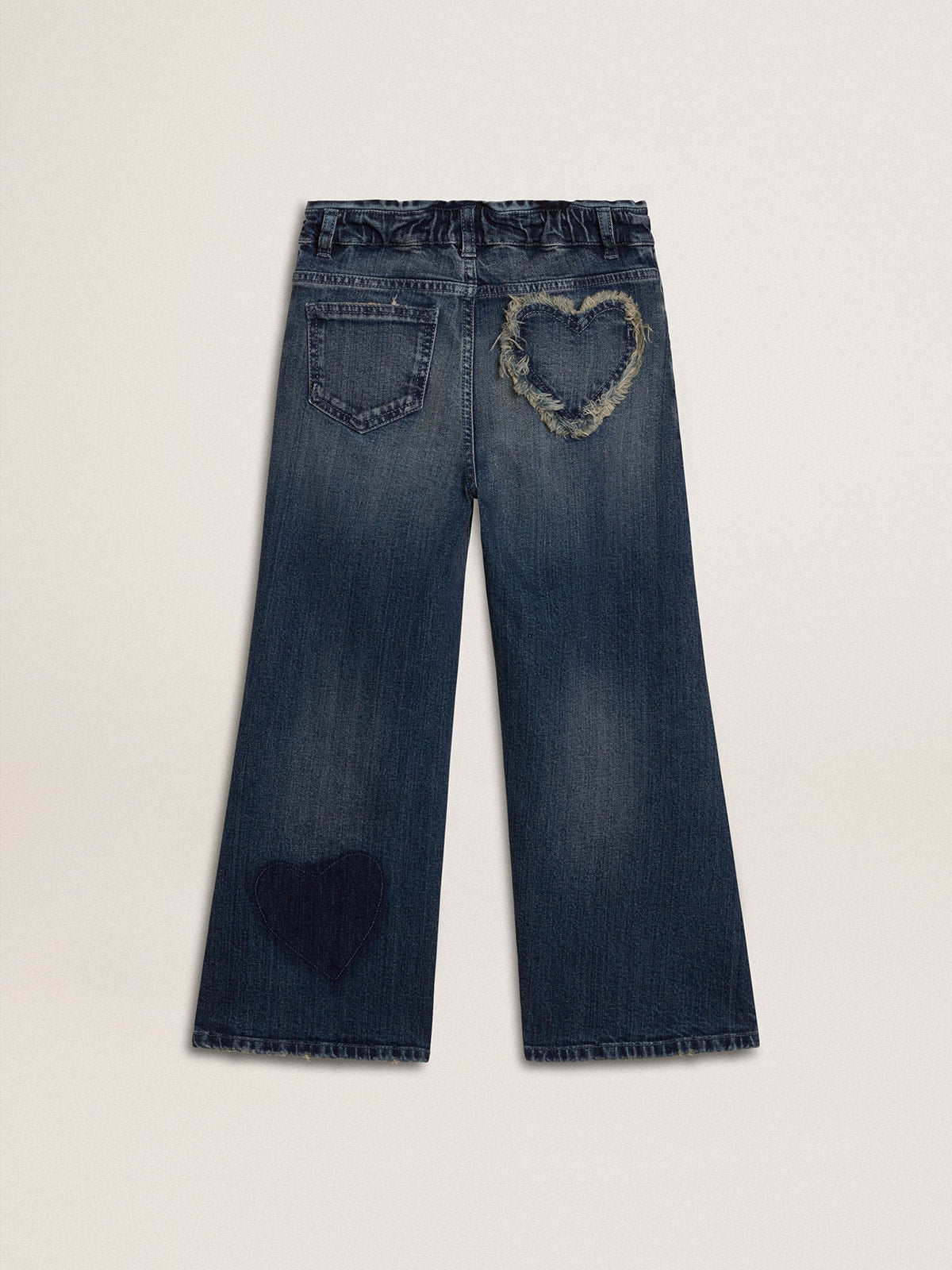 Golden Goose Girls' wide-leg jeans in blue denim
