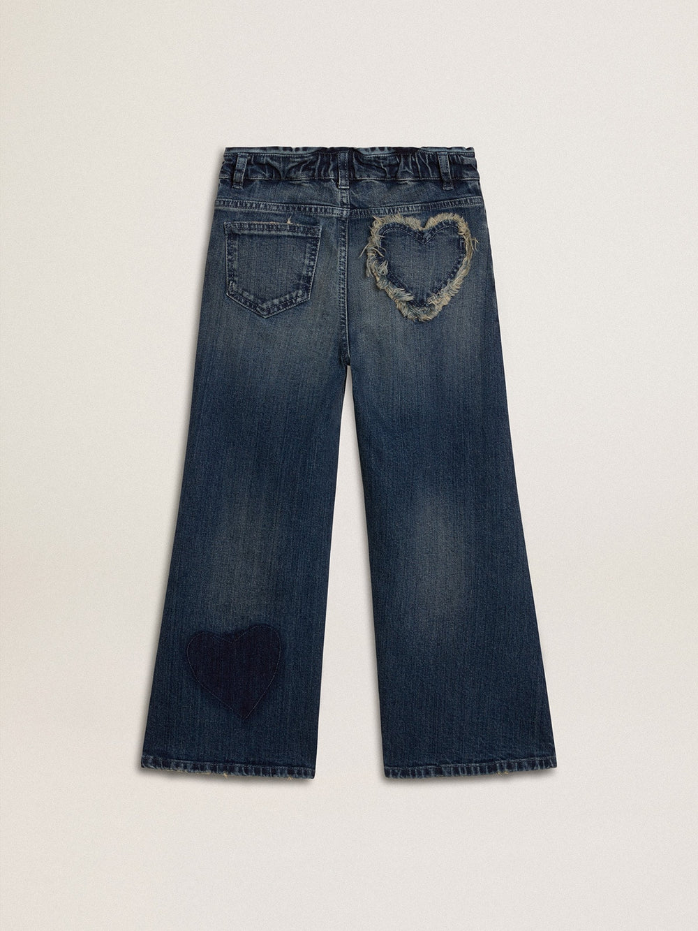 Golden Goose Girls' wide-leg jeans in blue denim