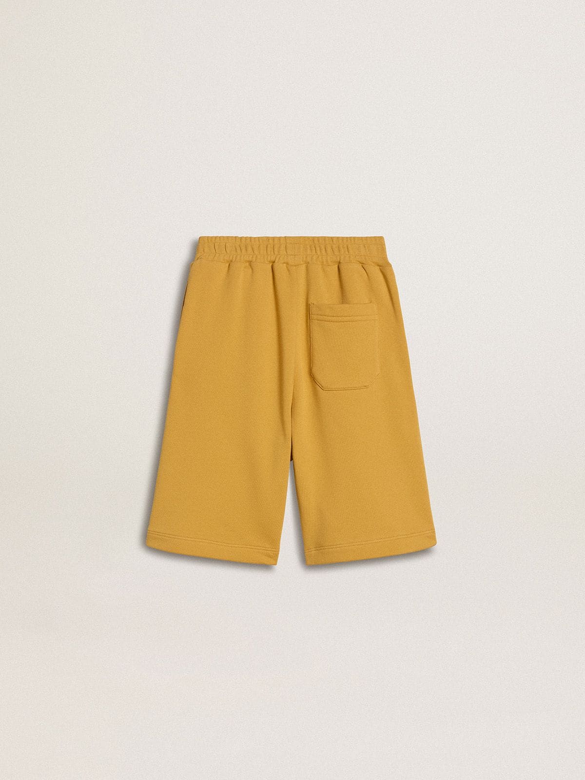 Golden Goose Kids jogging shorts in ochre yellow with embroidery