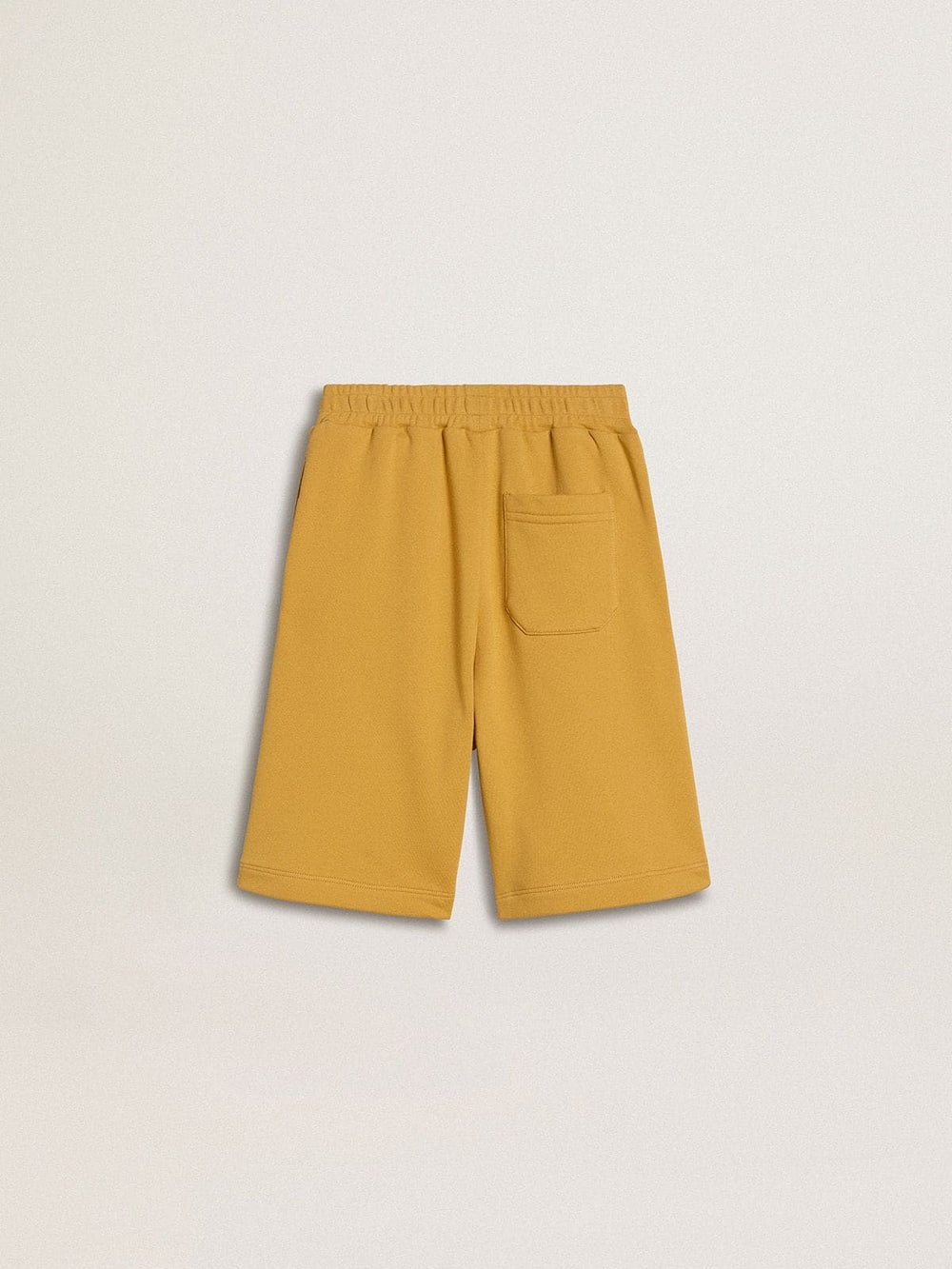 Golden Goose Kids jogging shorts in ochre yellow with embroidery