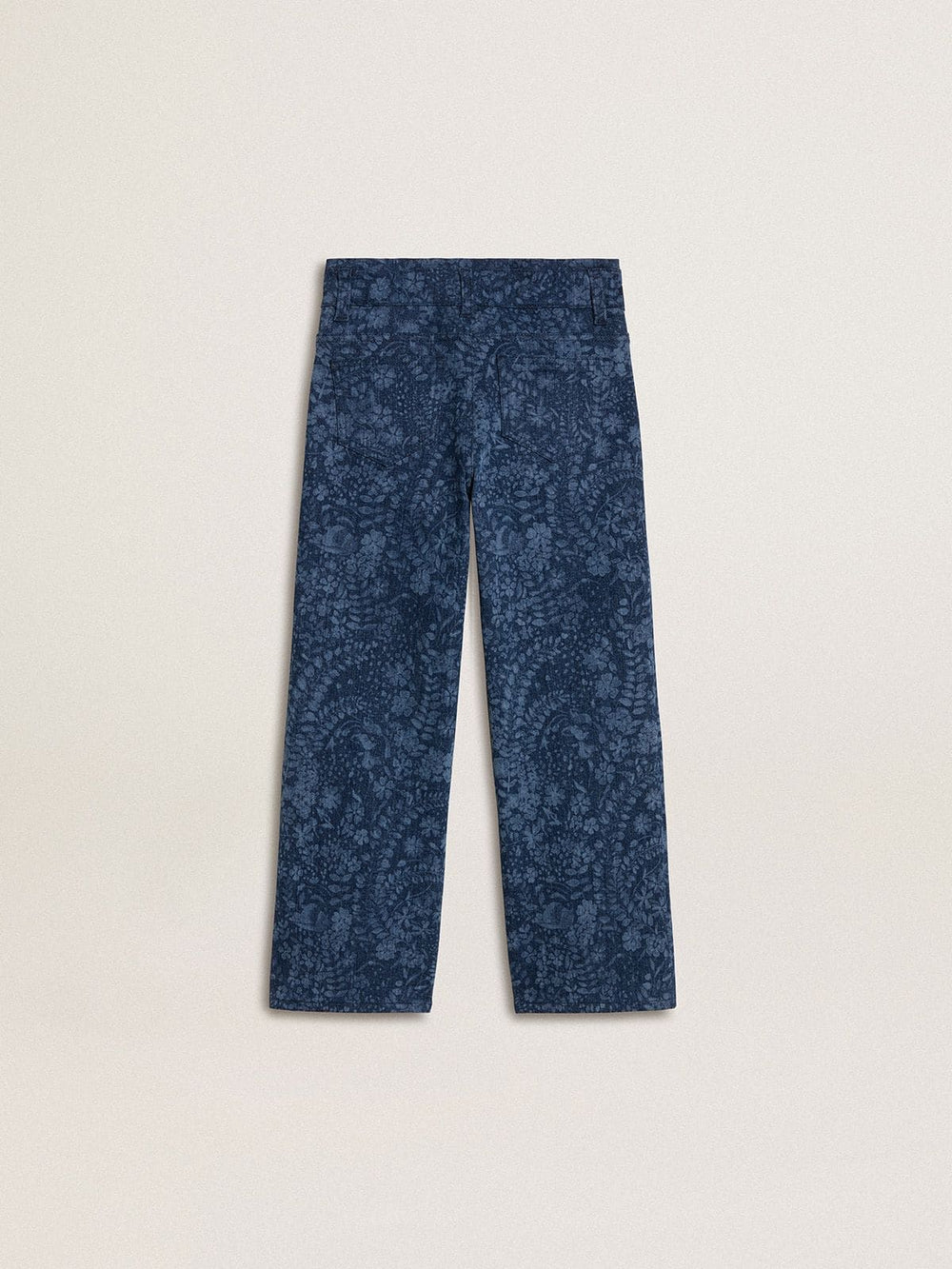 Golden Goose Girls' medium wash wide jeans with print