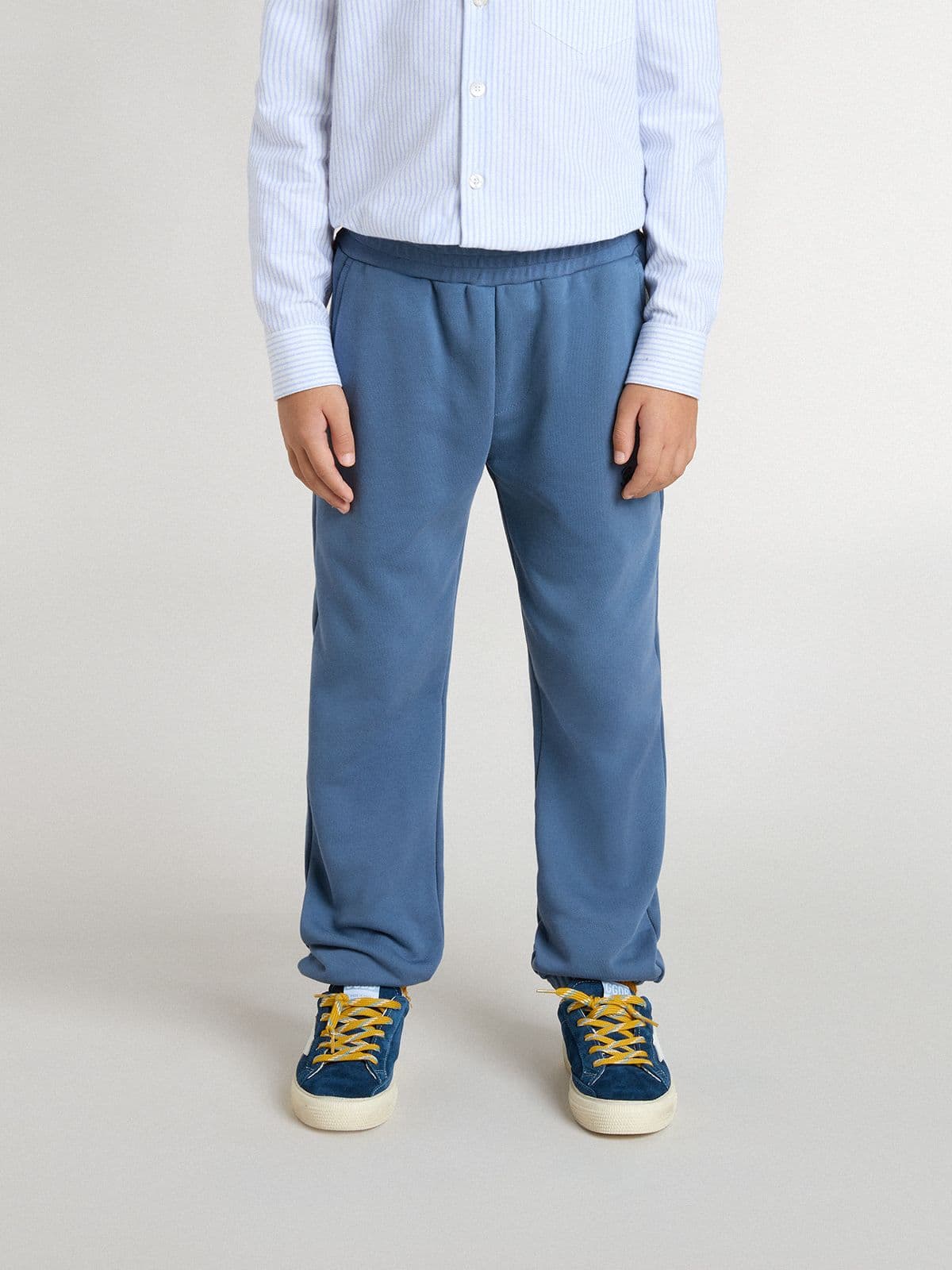Golden Goose Kids’ blue joggers with embroidery