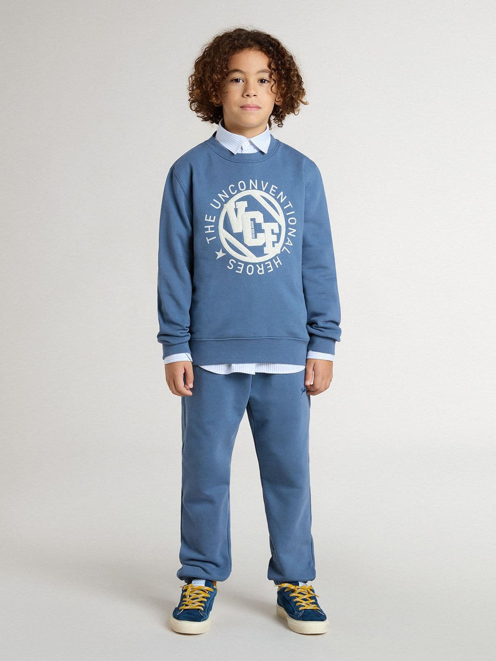Golden Goose Kids’ blue joggers with embroidery