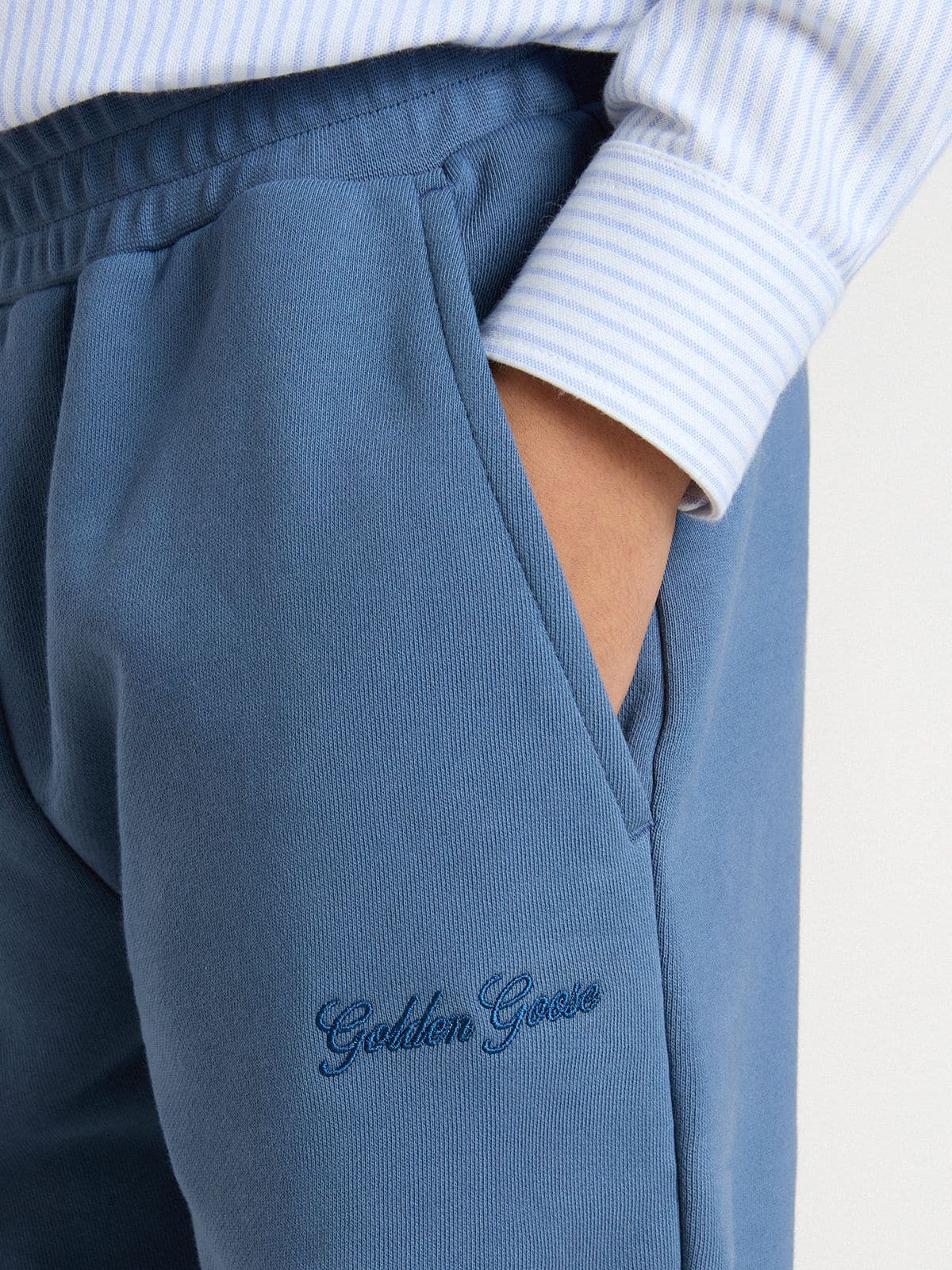 Golden Goose Kids’ blue joggers with embroidery