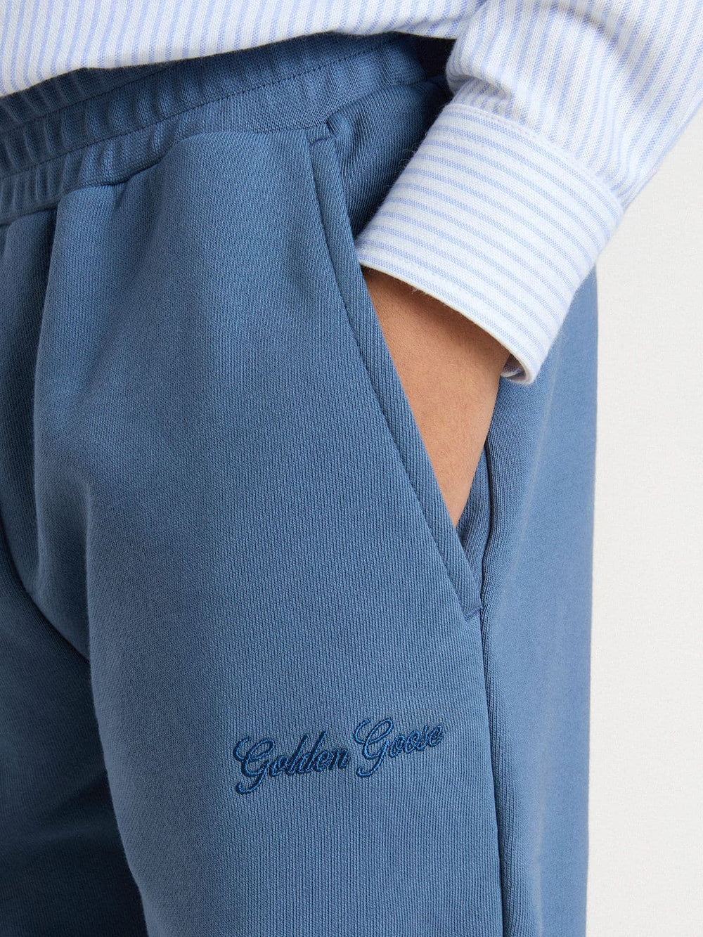 Golden Goose Kids’ blue joggers with embroidery