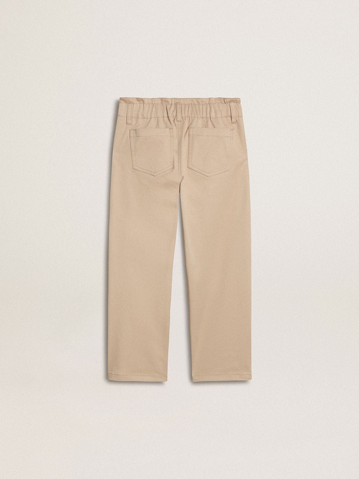 Golden Goose Girls' beige cotton pants with embroidery