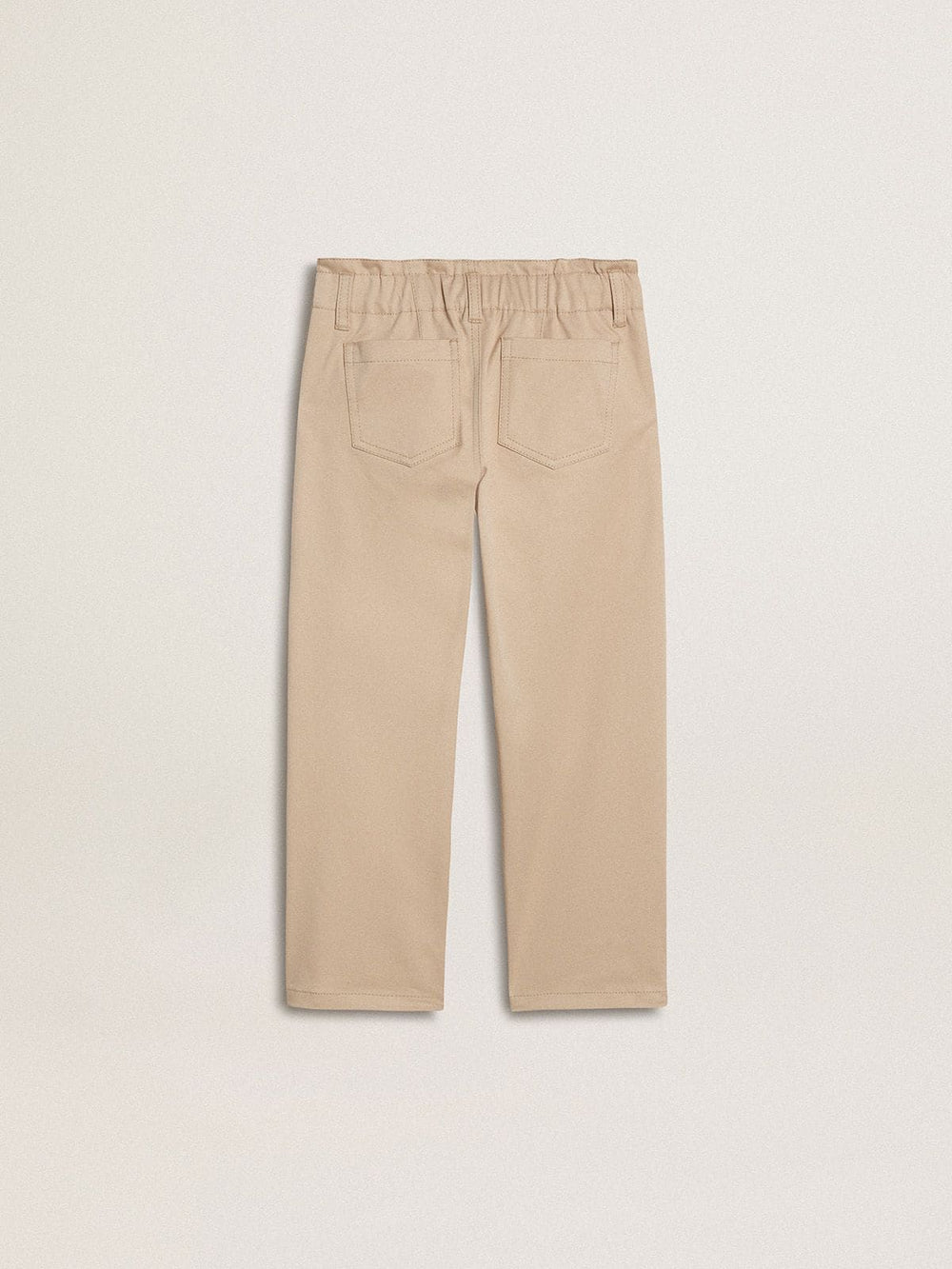 Golden Goose Girls' beige cotton pants with embroidery