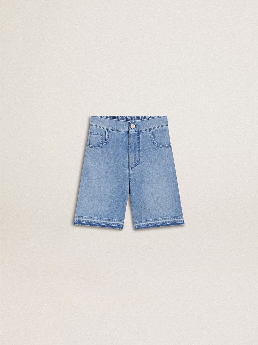 Golden Goose Kids’ denim shorts with embroidery on the back