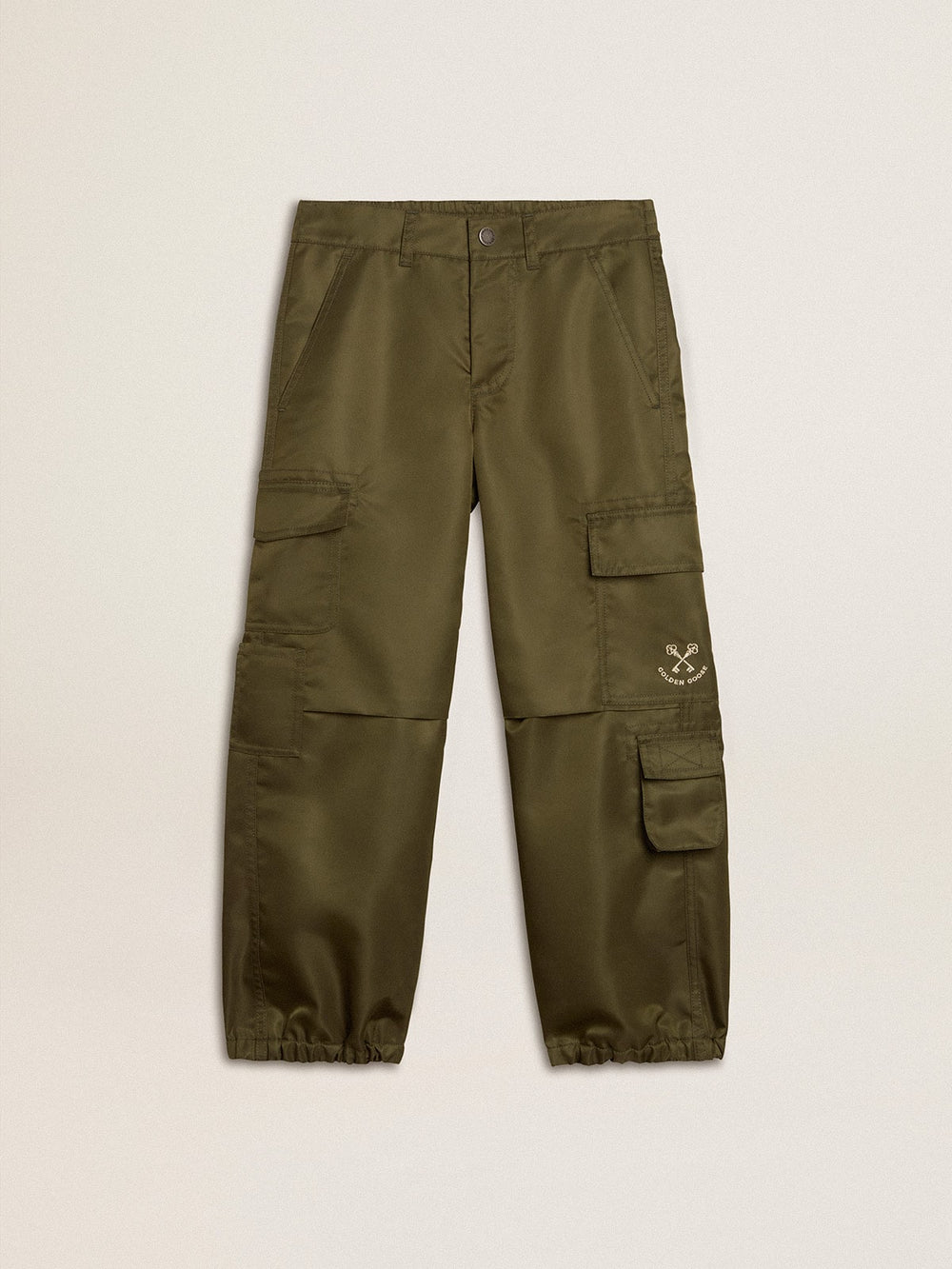 Golden Goose Kids cargo pants in military green