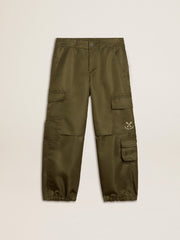 Golden Goose Kids cargo pants in military green
