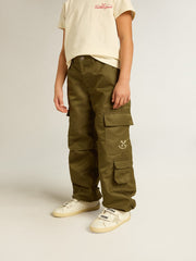 Golden Goose Kids cargo pants in military green