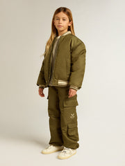 Golden Goose Kids cargo pants in military green