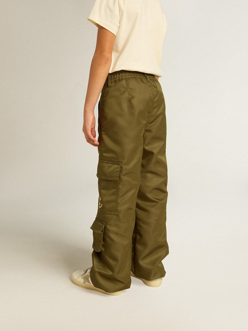 Golden Goose Kids cargo pants in military green