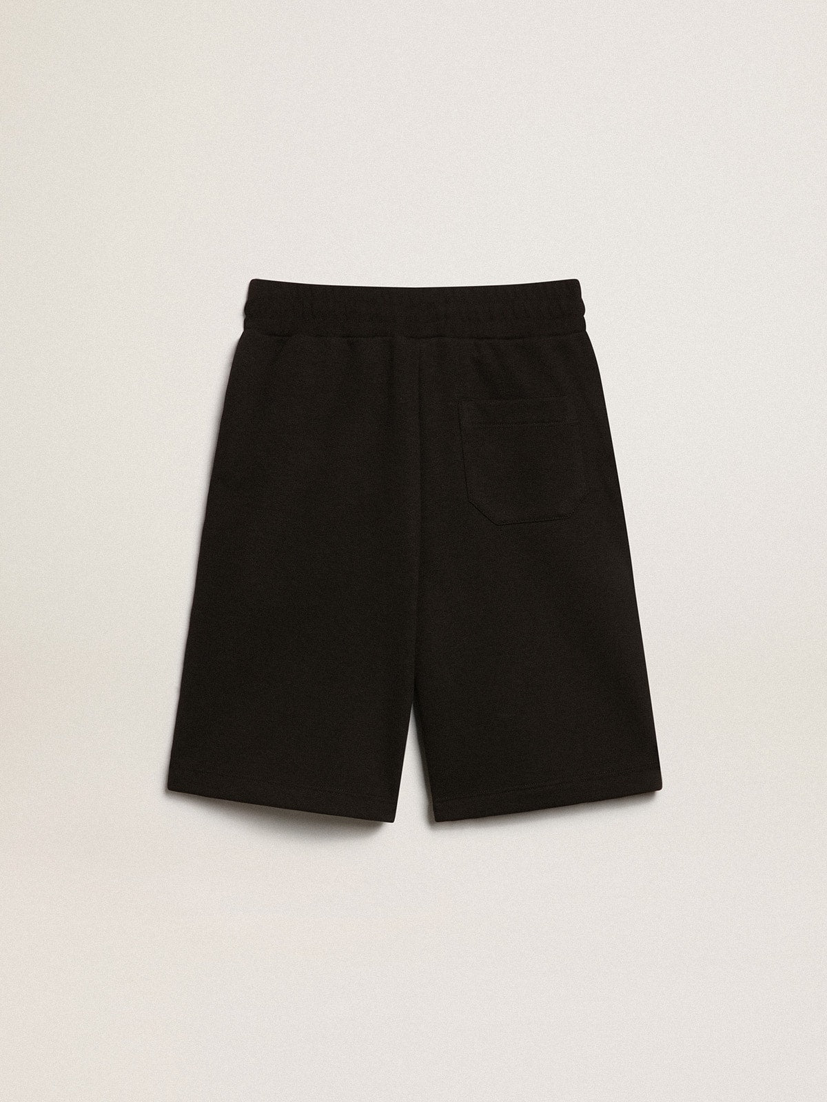 Golden Goose Boys’ black Bermuda shorts with white stars