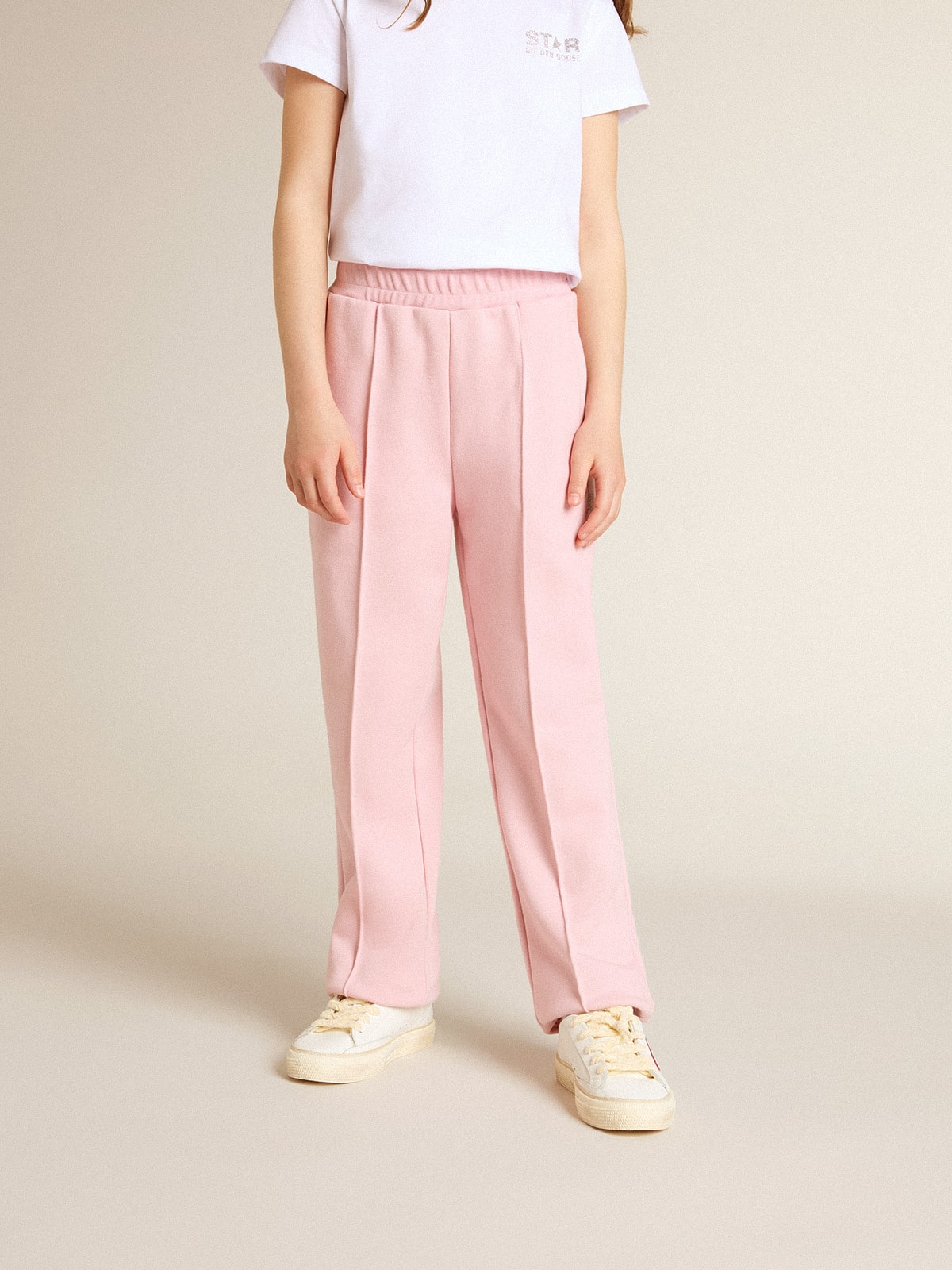 Golden Goose Pink joggers with glitter star on the front