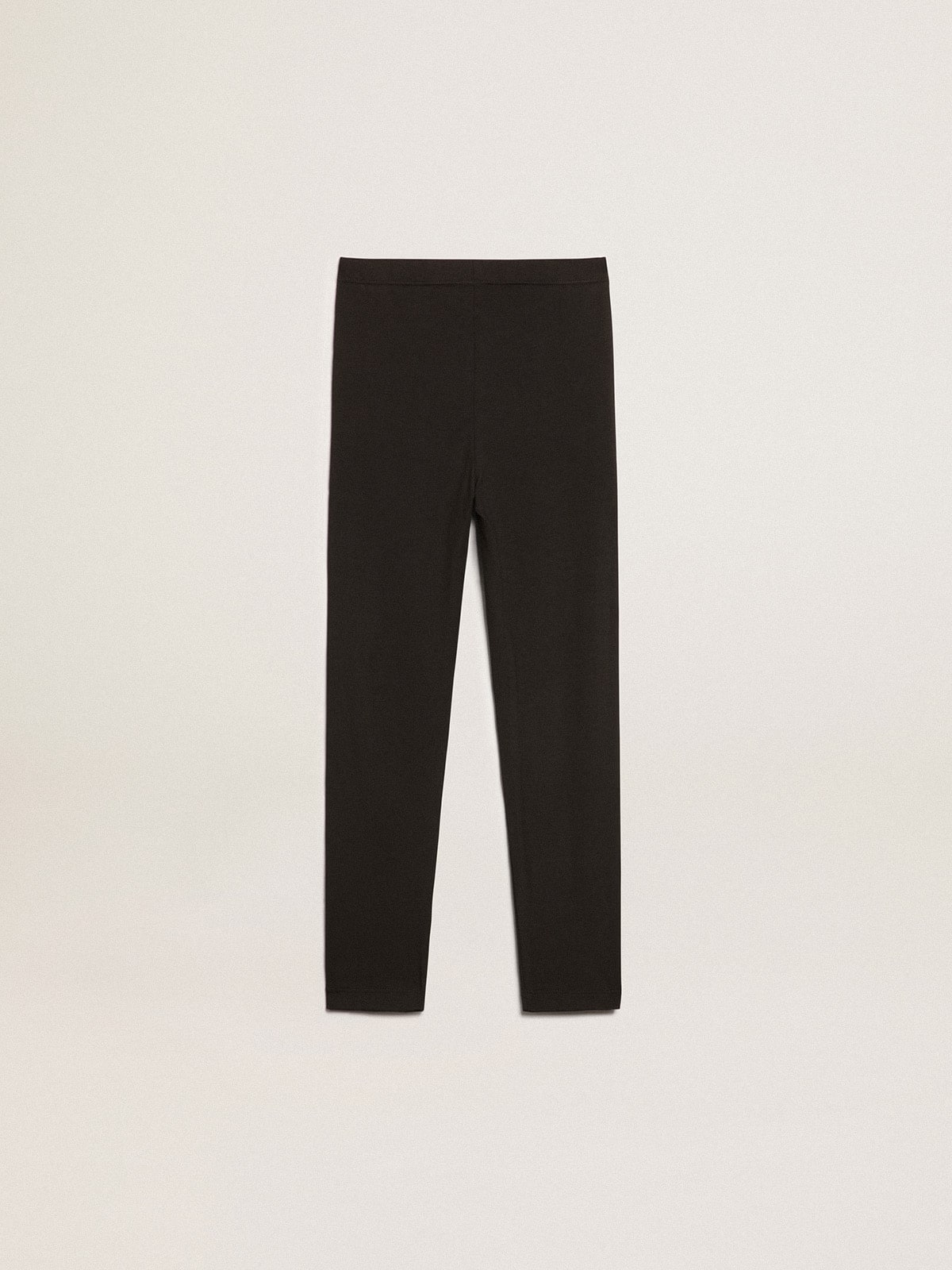 Golden Goose Girls’ black leggings with white stars on the sides