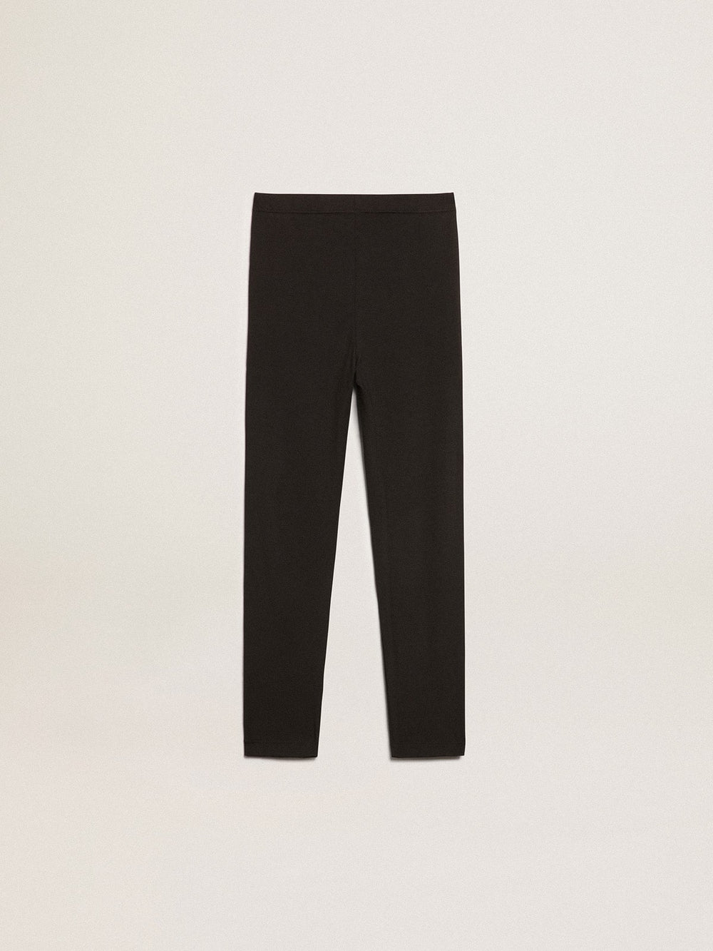 Golden Goose Girls’ black leggings with white stars on the sides