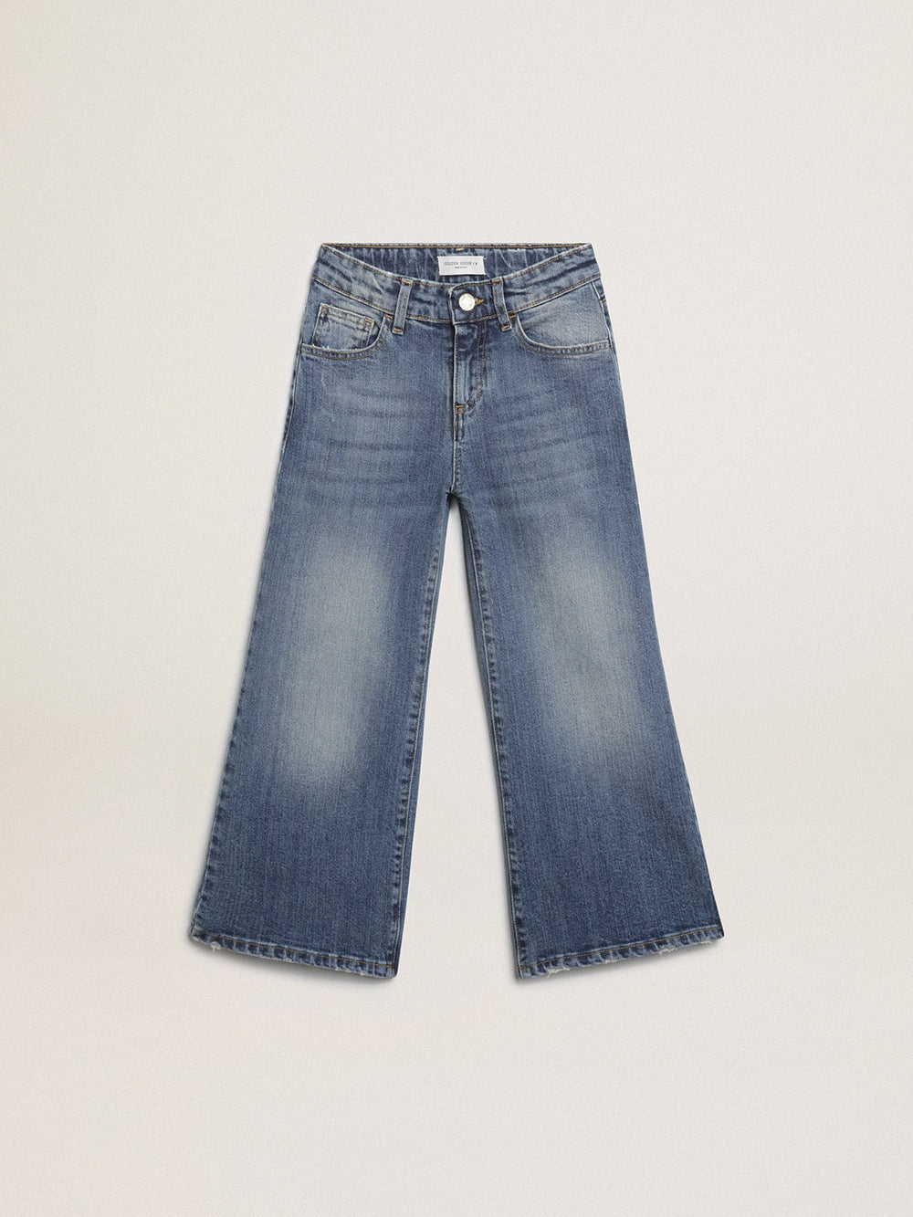 Golden Goose Wide-leg jeans in mid-blue bull denim