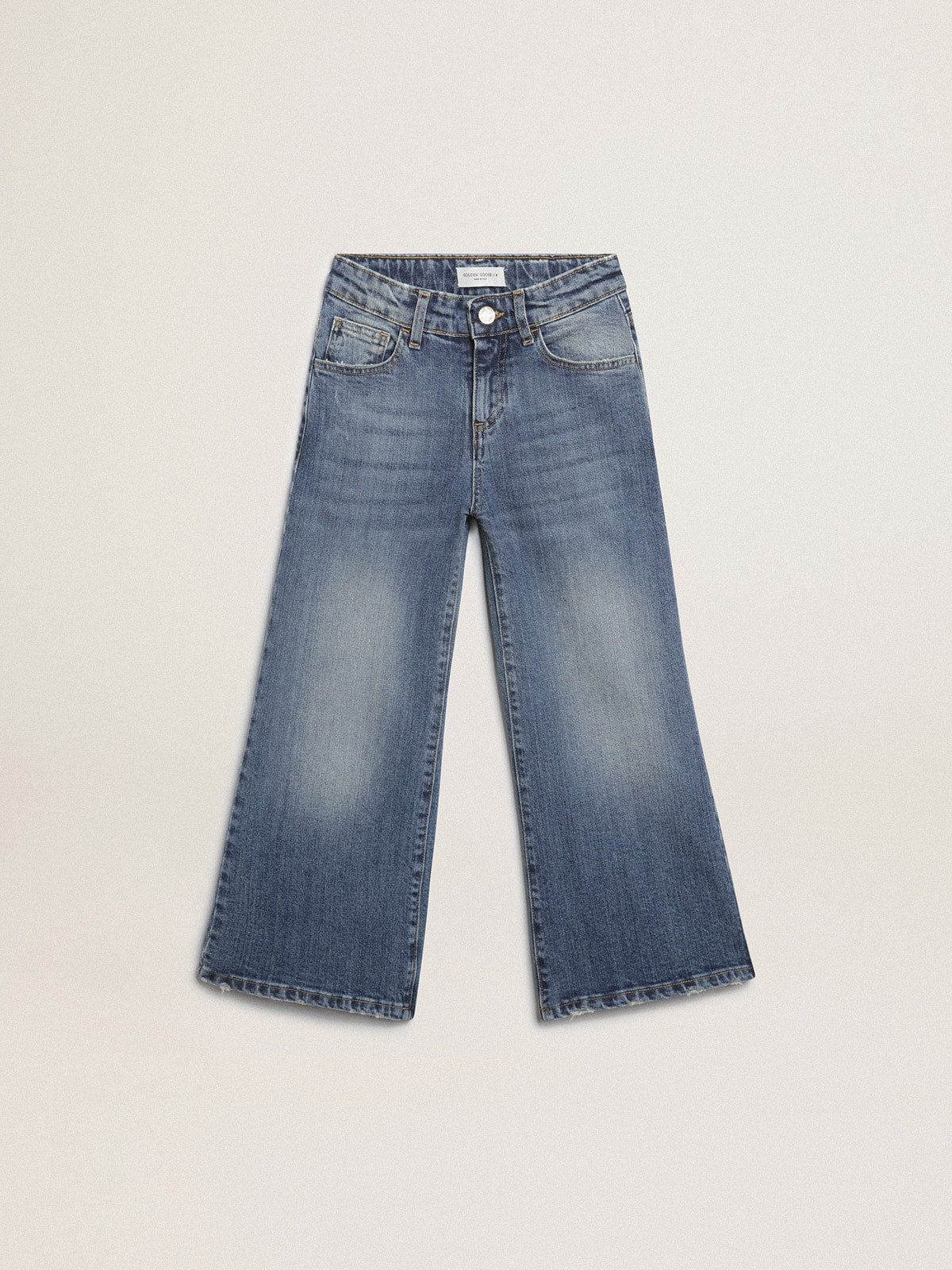 Golden Goose Wide-leg jeans in mid-blue bull denim