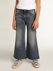 Golden Goose Wide-leg jeans in mid-blue bull denim