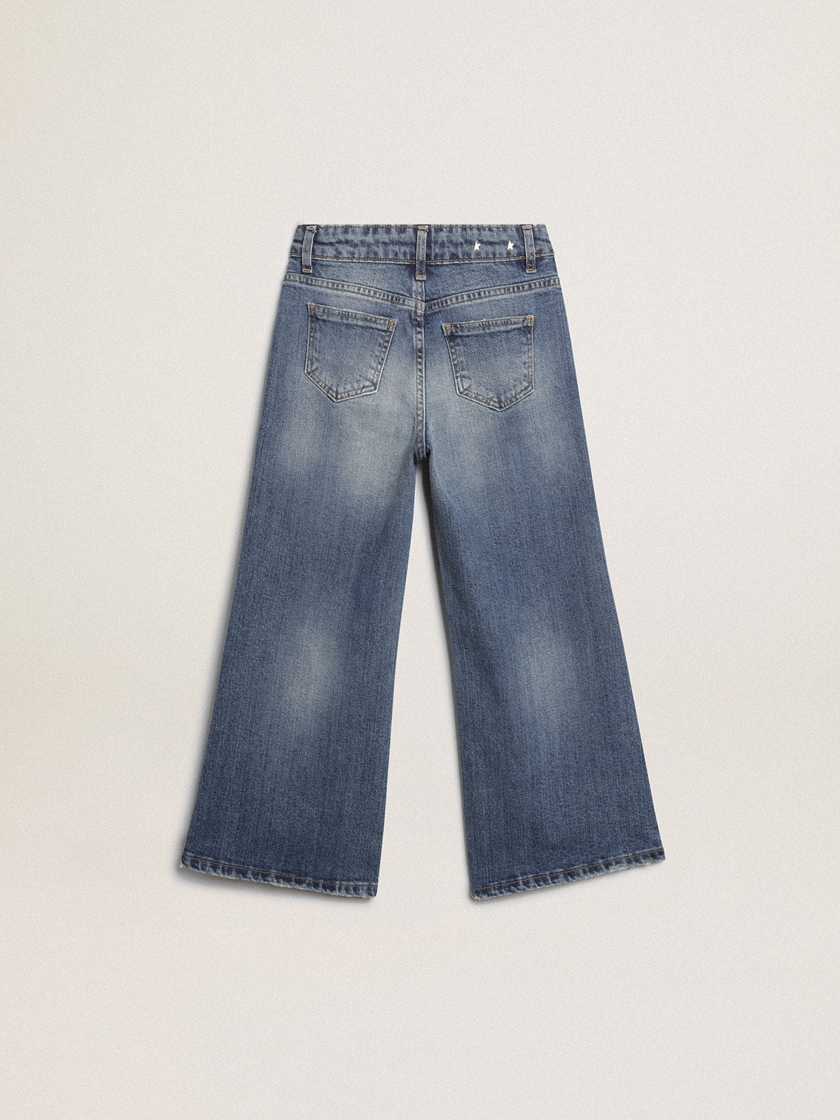 Golden Goose Wide-leg jeans in mid-blue bull denim
