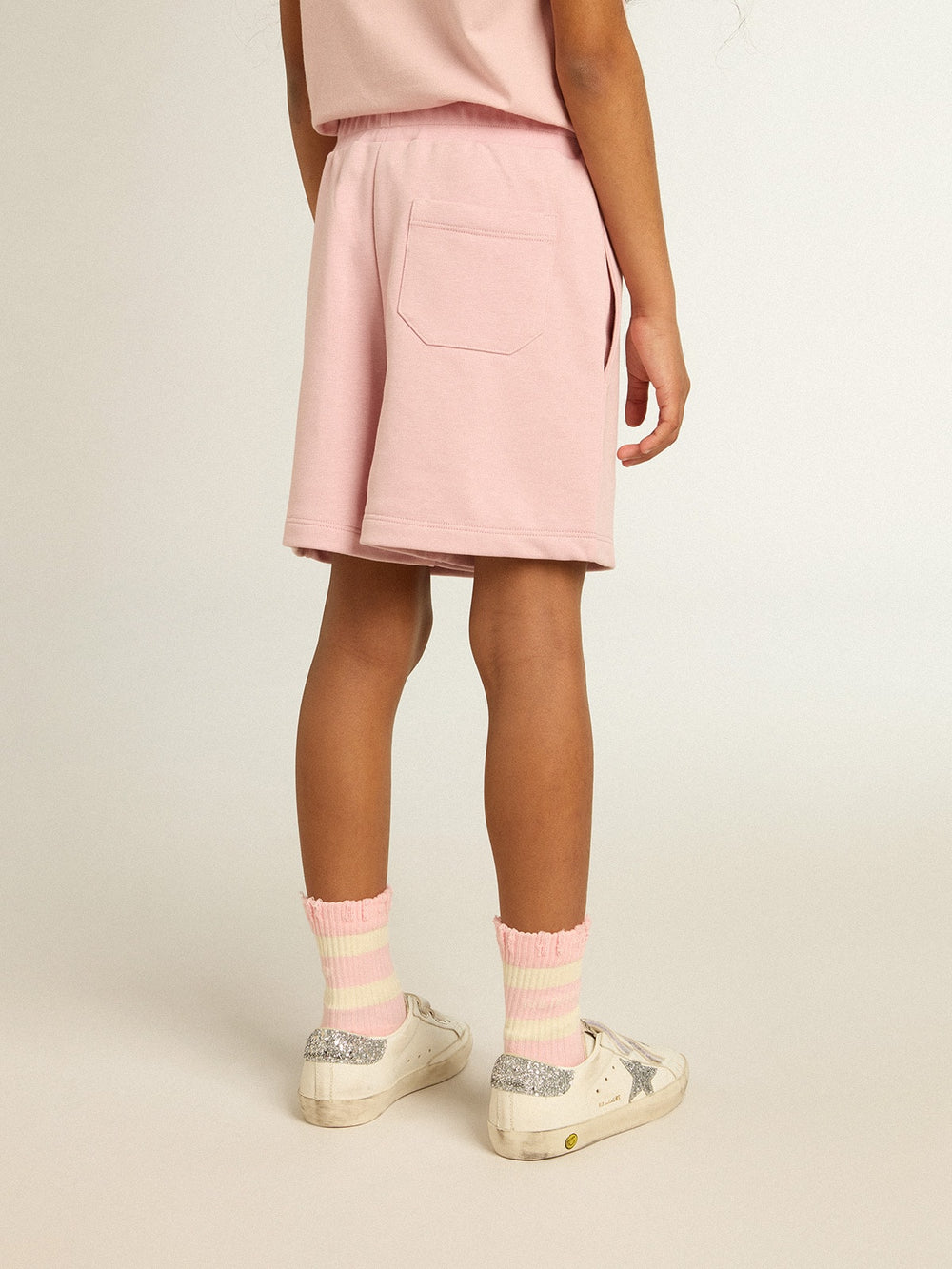 Golden Goose Girls’ shorts in pink with white star