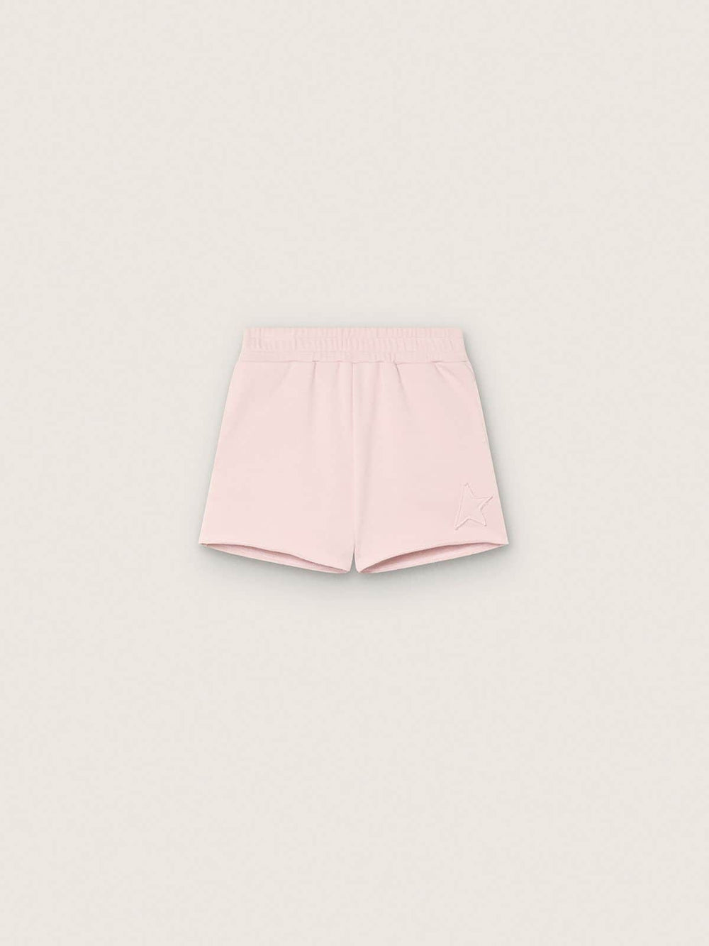 Golden Goose Star girls’ shorts in pink cotton with patch and logo